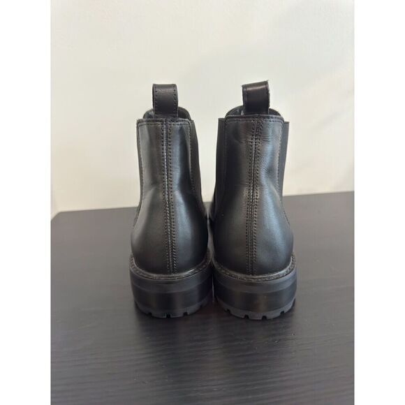 New Steve Madden Leopold Black Leather Boots Size 9.5 Womens Shoes - Picture 3 of 4